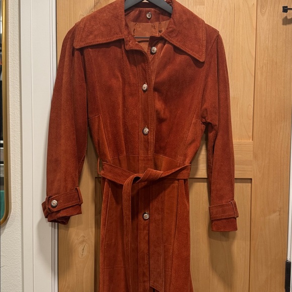 Women's Rust Suede Coat - Picture 1 of 9